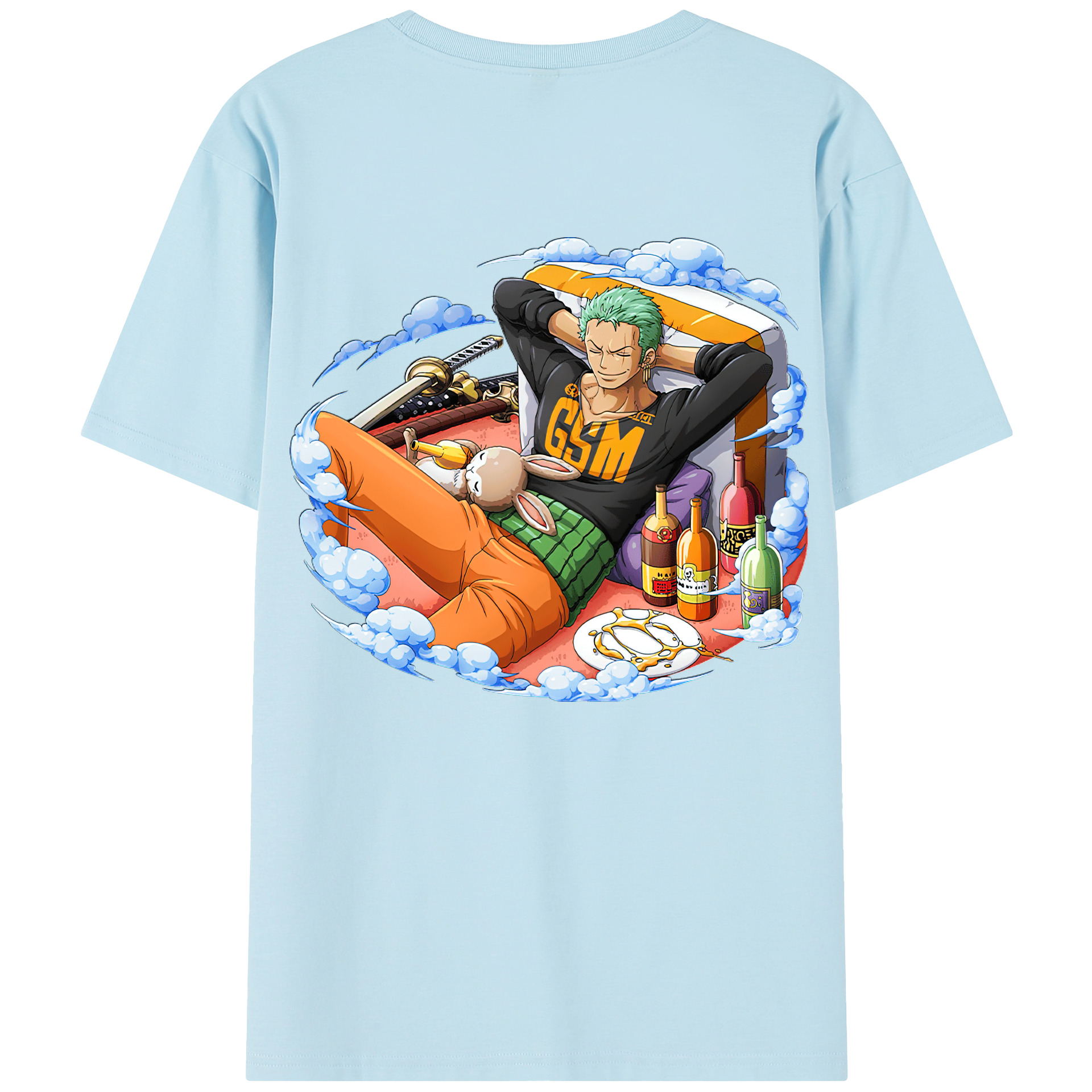 ワンピース ロロノア・ゾロ ONE PIECE Roronoa Zoro 綿100％半袖Tシャツ（背面プリント）